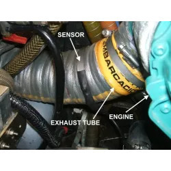 Double programmable temperature alarm (two exhausts) or (exhaust and engine) or (two engines)